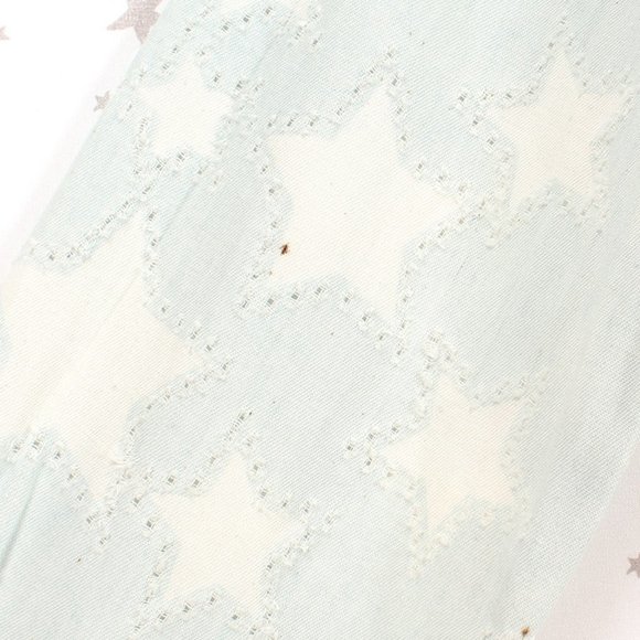 Star Pattern Distressed Button Up Denim Shirt - Picture 11 of 13